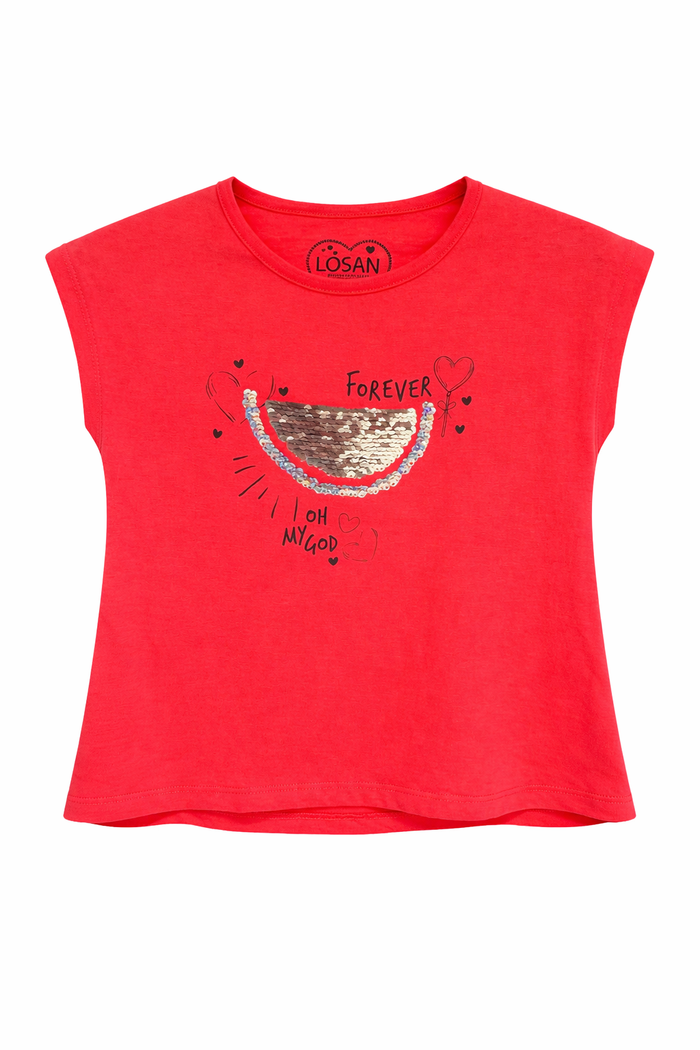 Playera Estampado Color Fresa Losan