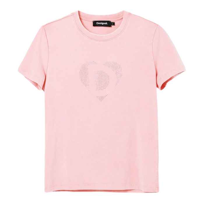 Playera imagotipo strass Rosa DESIGUAL