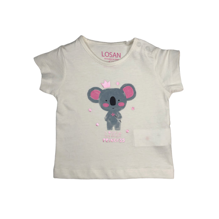 Playera Koala Manga Corta "Little Princess" Para Bebé Niña Losan
