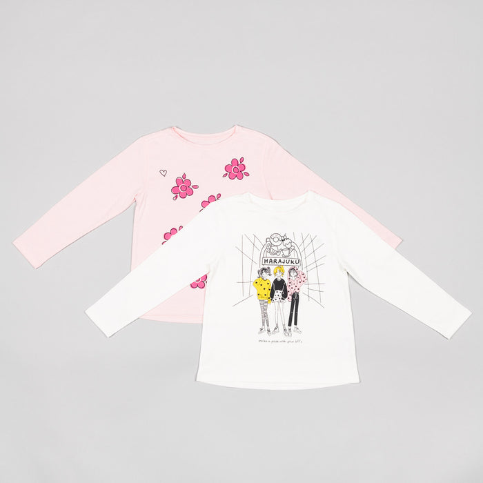 Playera Manga Larga 2 Piezas "Harajuku" Para Niña ZIPPY