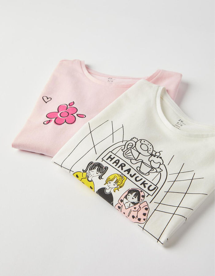 Playera Manga Larga 2 Piezas "Harajuku" Para Niña ZIPPY