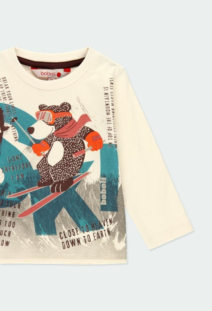 Playera oso nieve de manga larga “BREAK YOUR LIMITS” bebe y niño BOBOLI