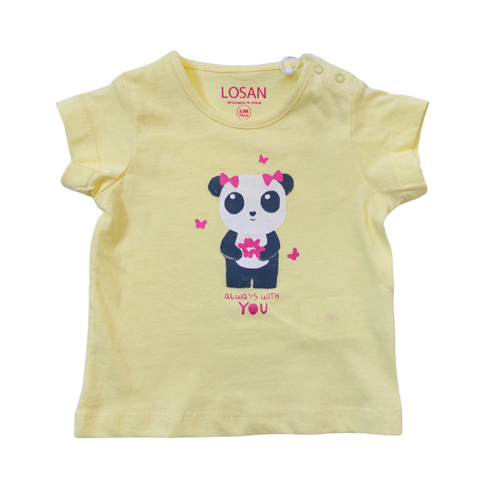 Playera Panda Manga Corta "Always With You" Para Bebé Niña Losan