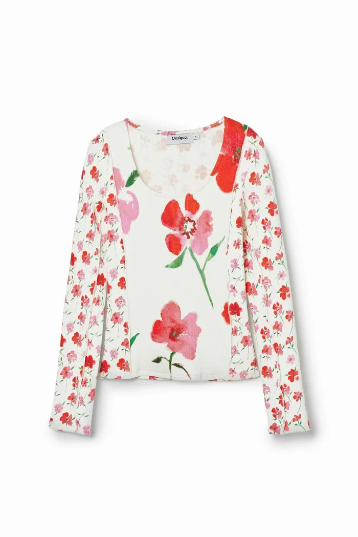 Playera patch flores DESIGUAL