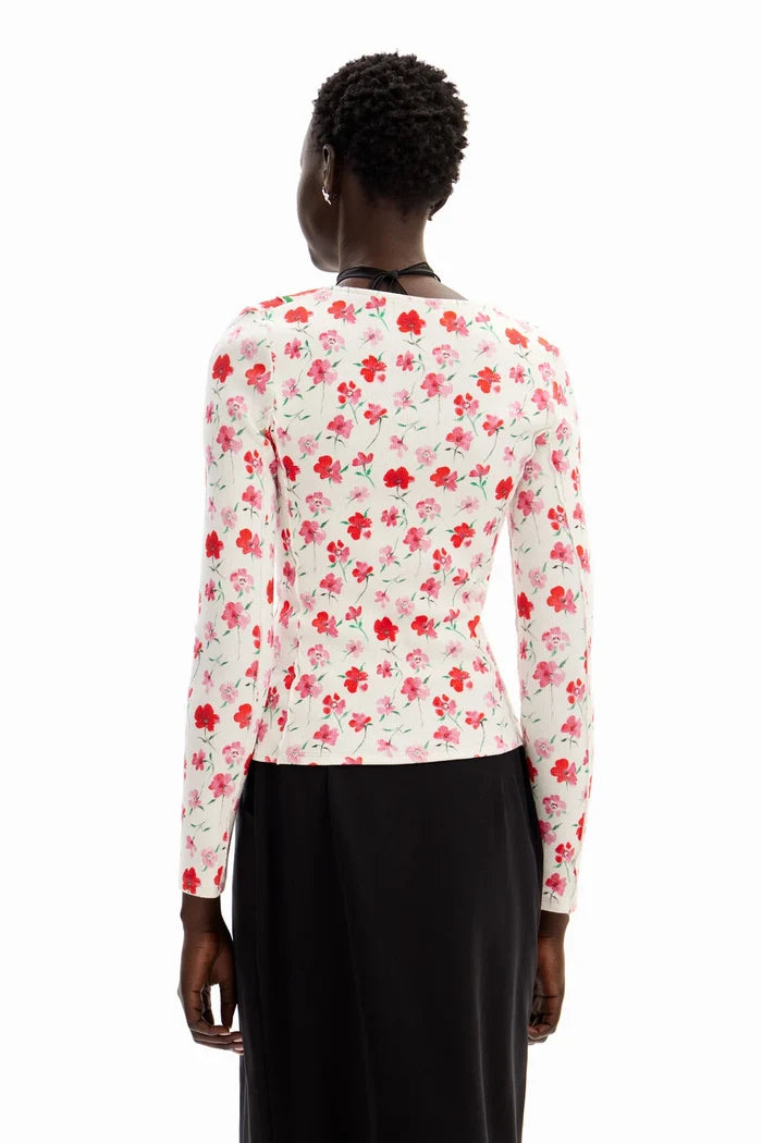 Playera patch flores DESIGUAL