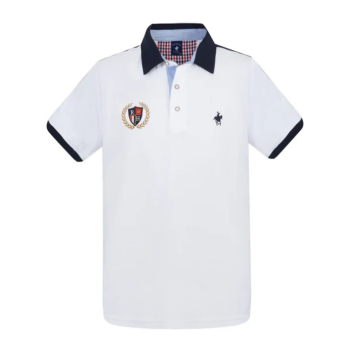 Playera Polo Atemporal Blanca Rock Hampton Polo Team