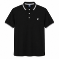 Playera Polo Color Negro Tiras Blanco Rock Hampton Polo Team