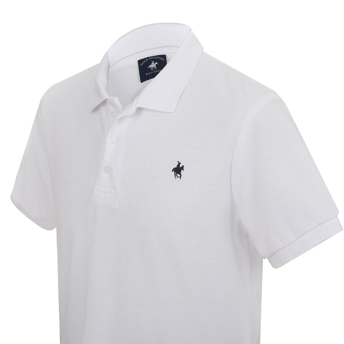 Playera Polo Lisa Color Blanco Rock Hampton Polo Team