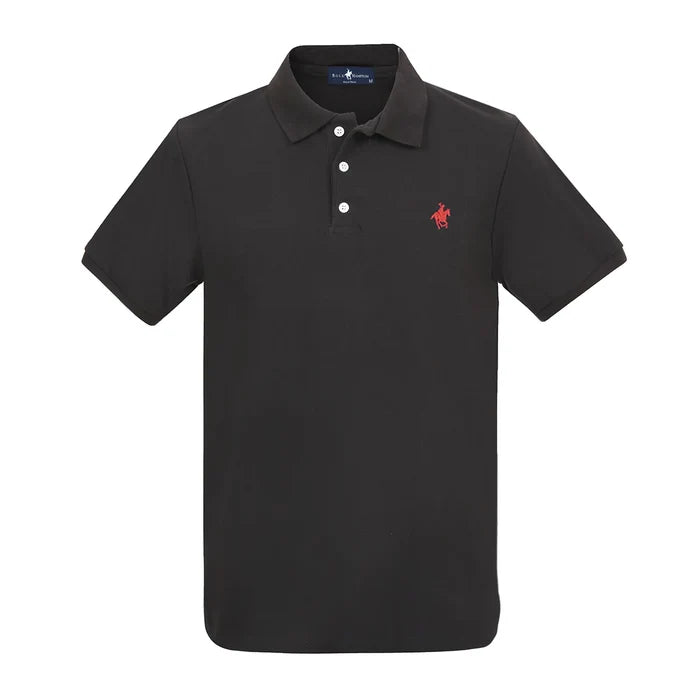 Playera Polo Lisa Color Negro Rock Hampton Polo Team