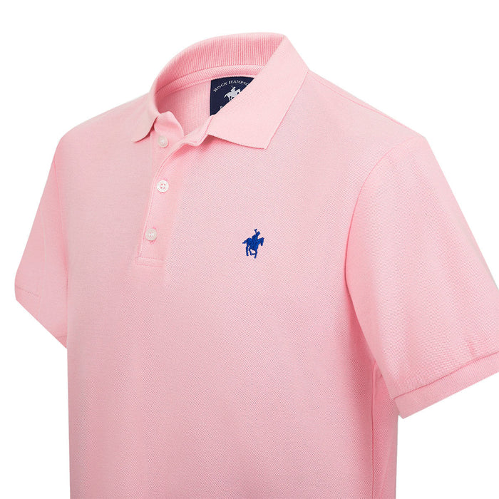 Playera Polo Lisa Color Rosa Rock Hampton Polo Team