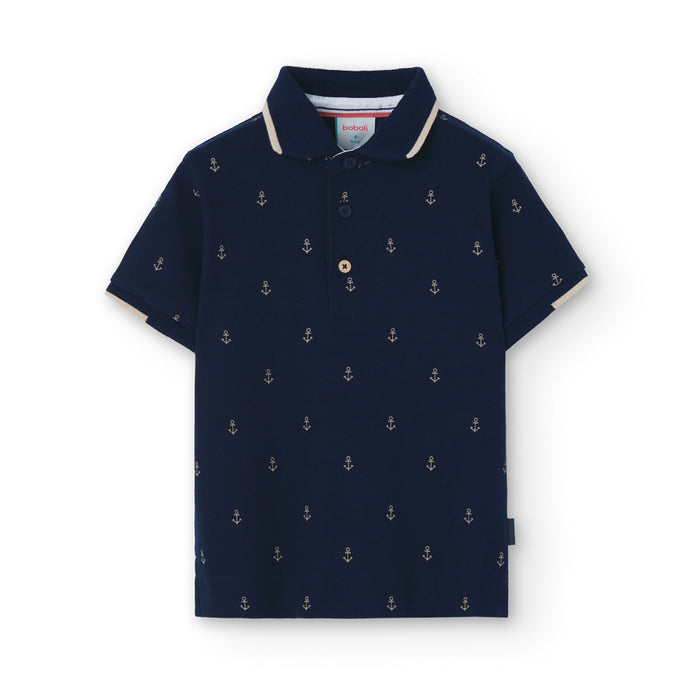 Playera Polo Pique Estampado Anclas Para Niño BOBOLI