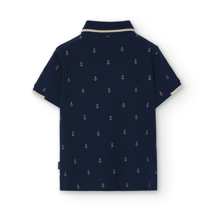Playera Polo Pique Estampado Anclas Para Niño BOBOLI