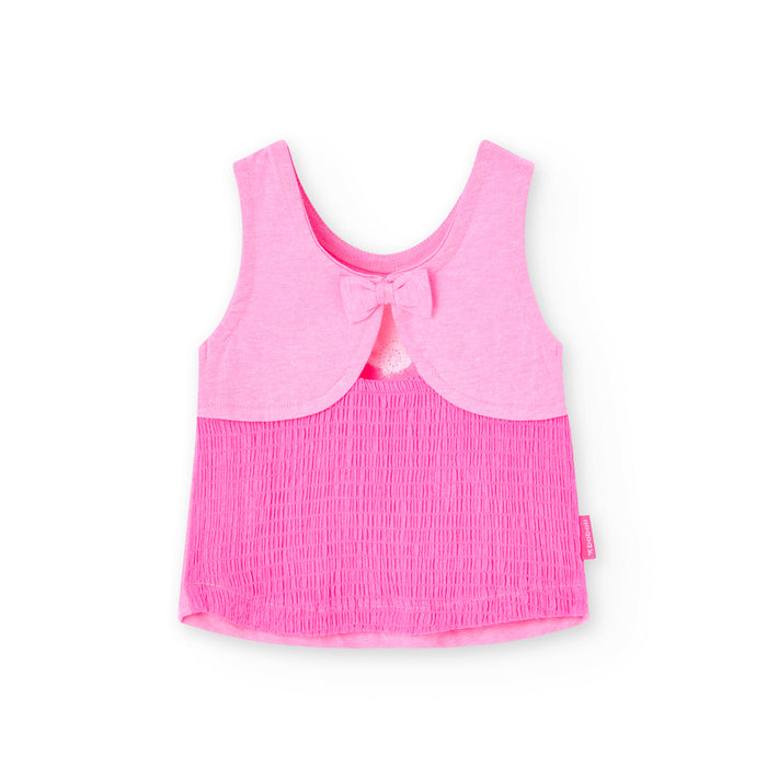 Playera Punto Combinado Flour Para Niña BOBOLI