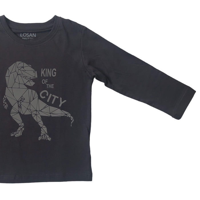 Playera Rex “King Of The City” Gris Niño Losan