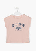 Playera Rosa Palo "Baltimore" Para Niña Losan