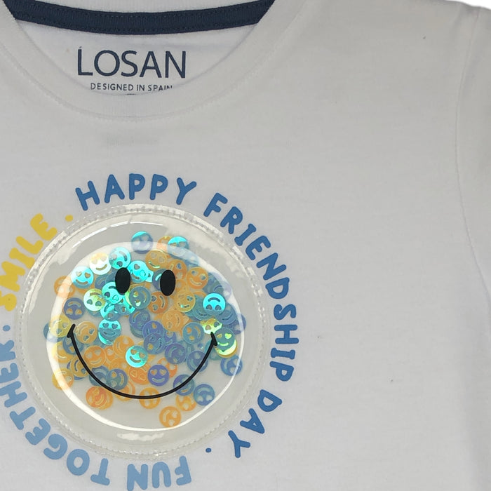 Playera Smile Manga Corta "Slime, Happy Friend Ship Day, Fun Together" Niño Losan