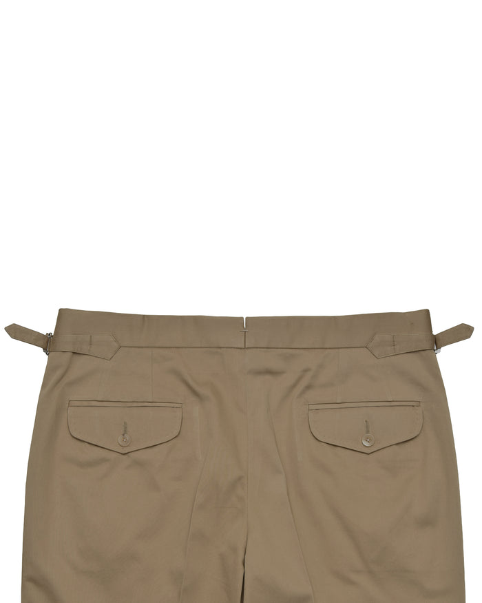 Pleated Military Khaki Dress Pant