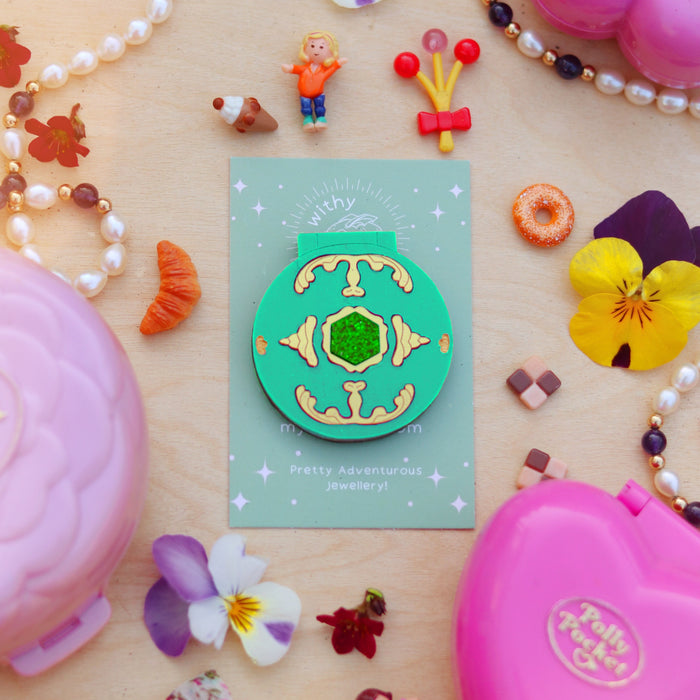 Polly Jewel Brooch Green