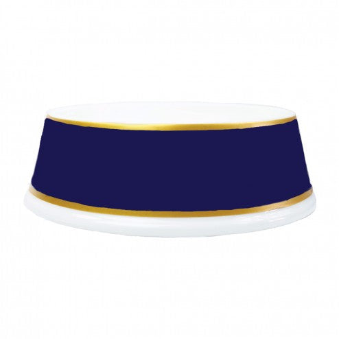 PORCELAIN DOG BOWL IN FRENCH NAVY, Bowls - Bones Bizzness