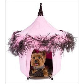 Posh And Pink Feather Dog Bed, Beds - Bones Bizzness