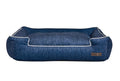 PRINTED PLUSH VELOUR DENIM LOUNGE DOG BED