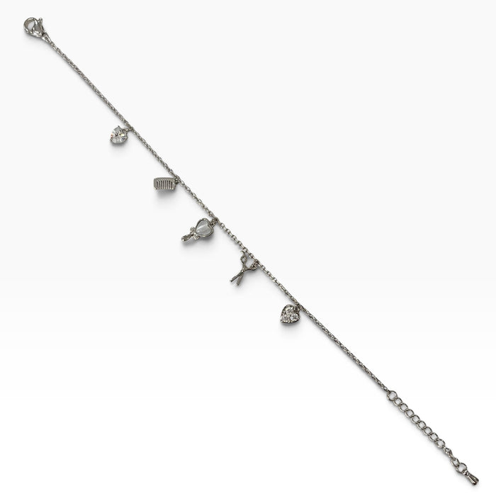 Pulsera Con Dijes Colgantes Con Pequeñas Zirconias Y Cristales Corte SW