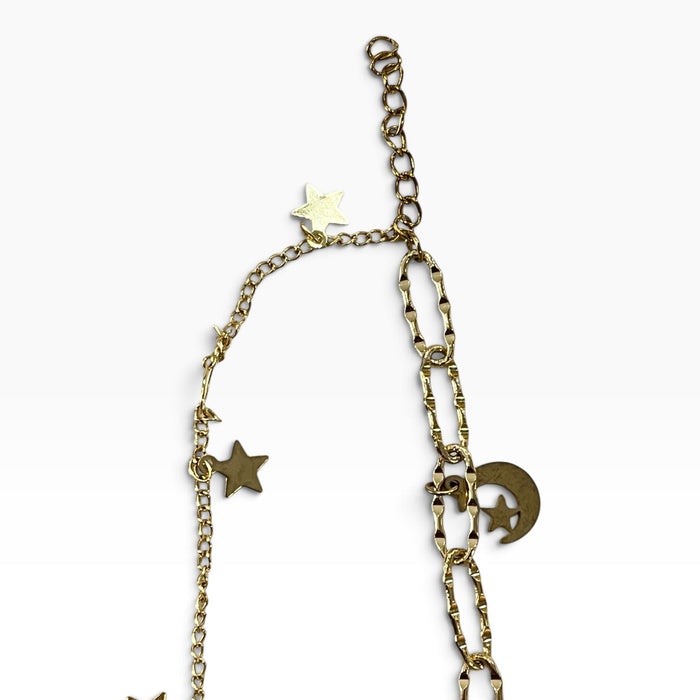 Pulsera Dorada Con Dije Candado y Pequeñas Zirconias