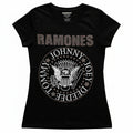 RAMONES - PRESIDENTIAL SEAL - Ladies T-Shirt Black (Embellished)