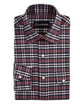 Red Navy Checks Flannel Shirt