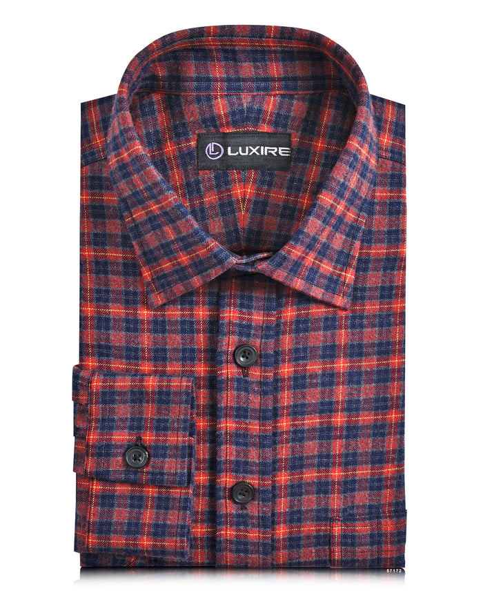 Red Navy Grey Tattersall Work Shirt