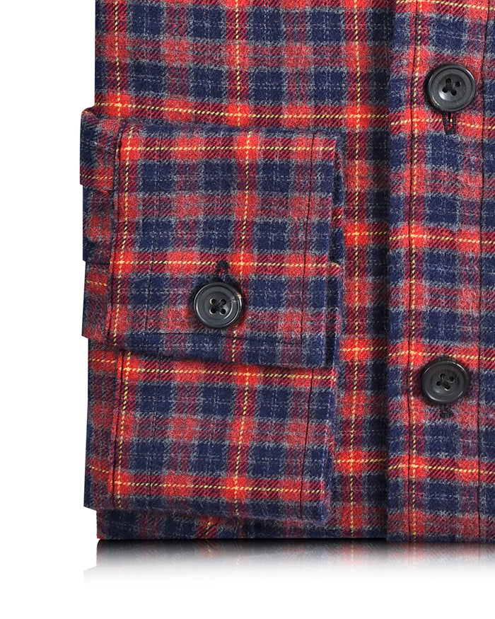 Red Navy Grey Tattersall Work Shirt