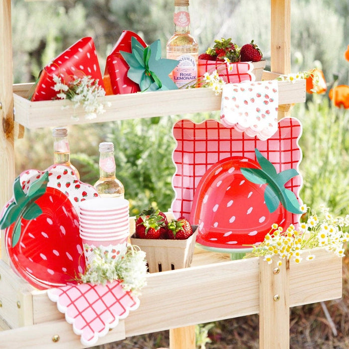 Red Strawberry - Shaped Paper Plates 9.75" - bubblegum market