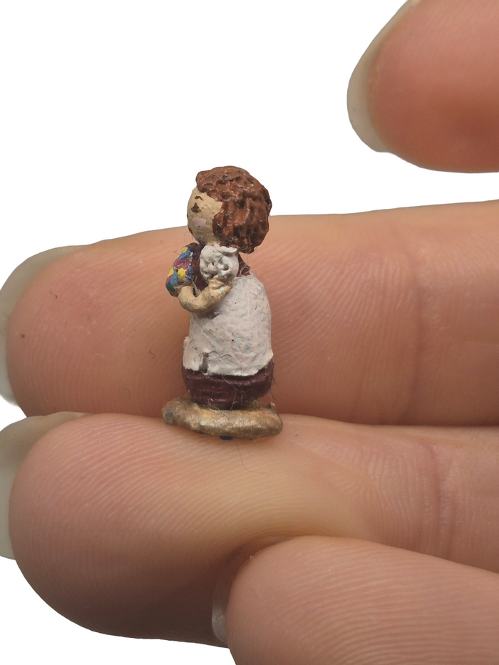 Resin Woman Holding Flower Bouqet - Signed PR