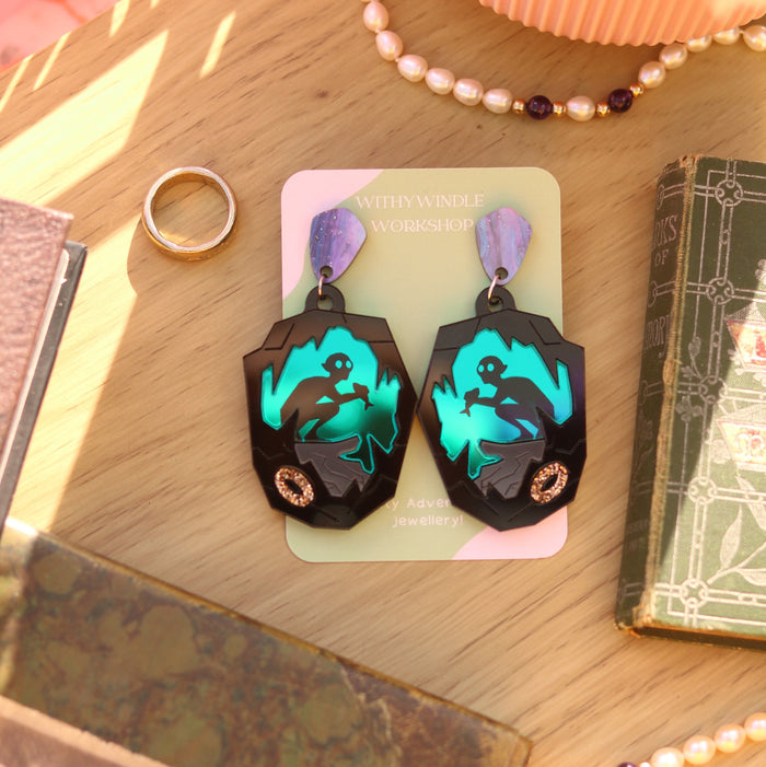 Riddles in the Dark Acrylic Earrings