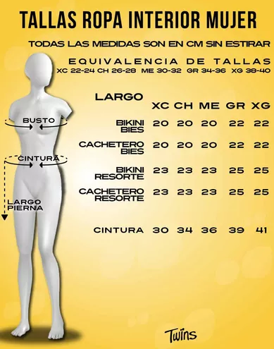 Ropa interior para dama calzón bikini Rojo-triángulos TWINS