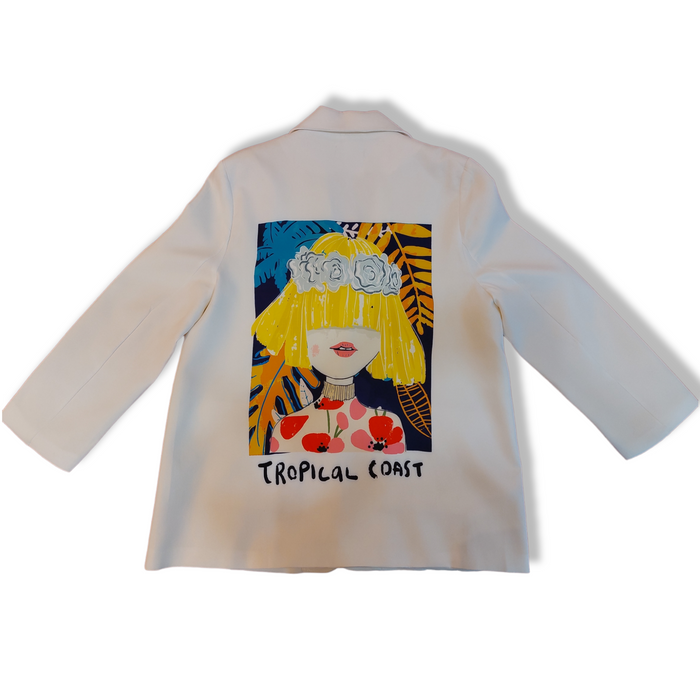 Saco Amplio Blanco Con Estampado Erivel