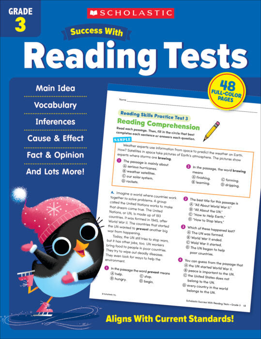 Scholastic Success With Reading Tests: Grade 3 Activity Book (SC 735548)