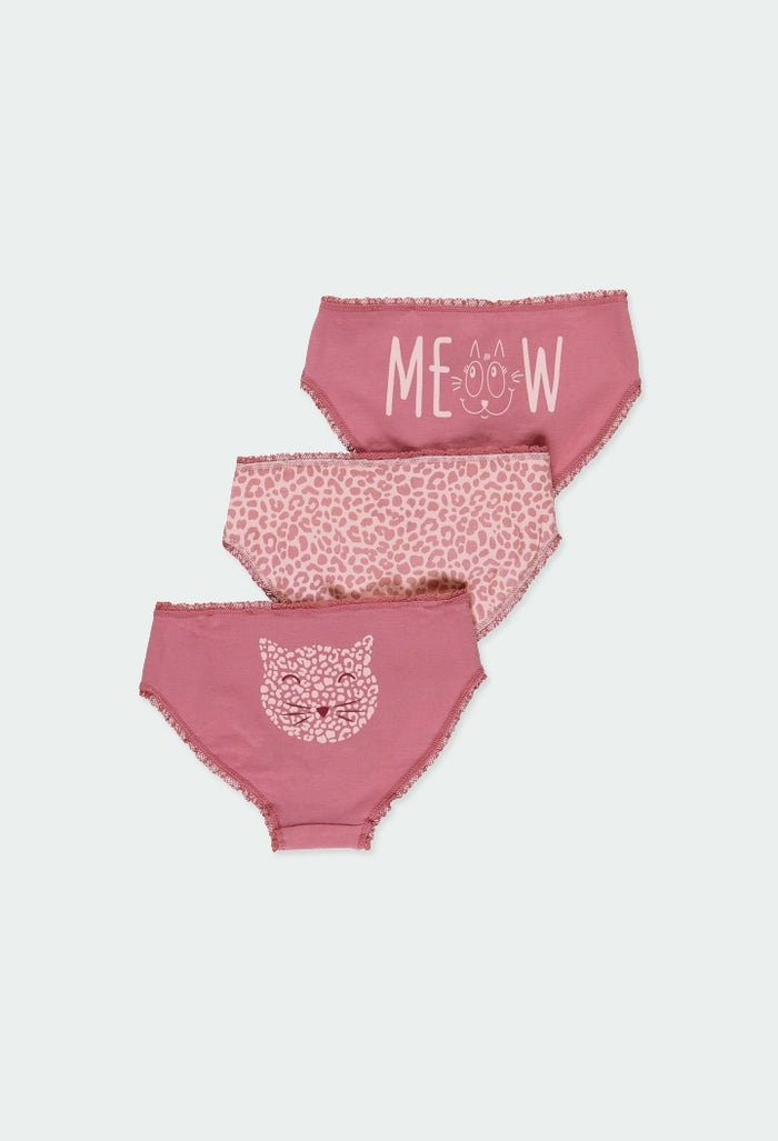 Set 3 Calzoncitos de punto para niña Gato BOBOLI