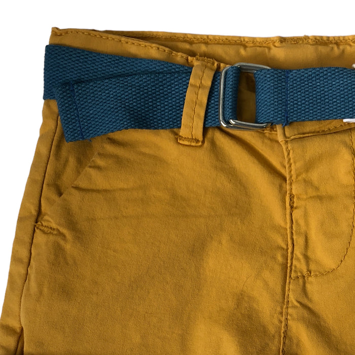 Short Amarillo Con Cinturon Azul "Free Life" Para Bebé Niño Losan