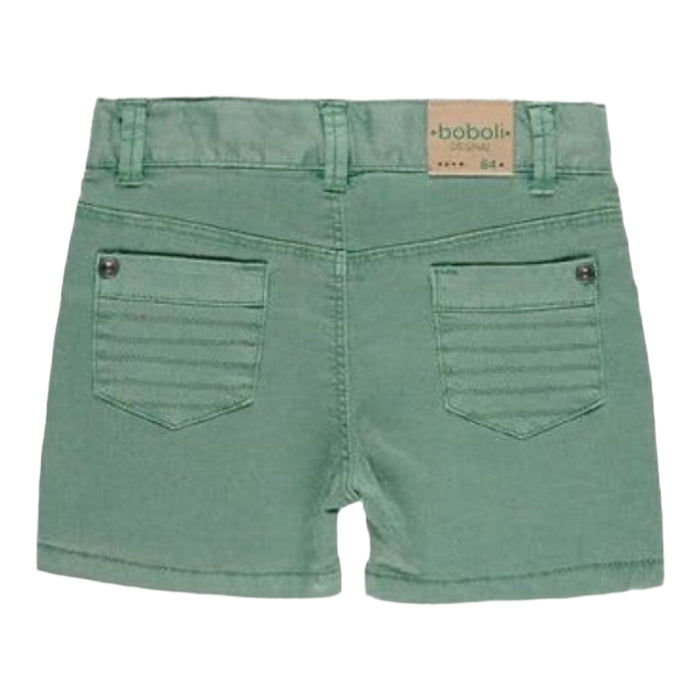 Short de gabardina elástica verde para bebe niño BOBOLI