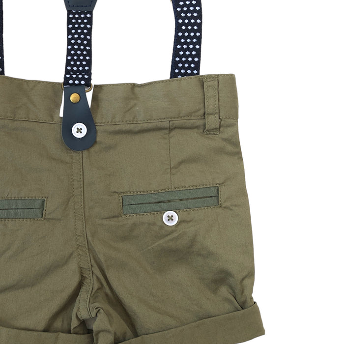 Short Verde Con Tirantes Para Bebé Niño Losan