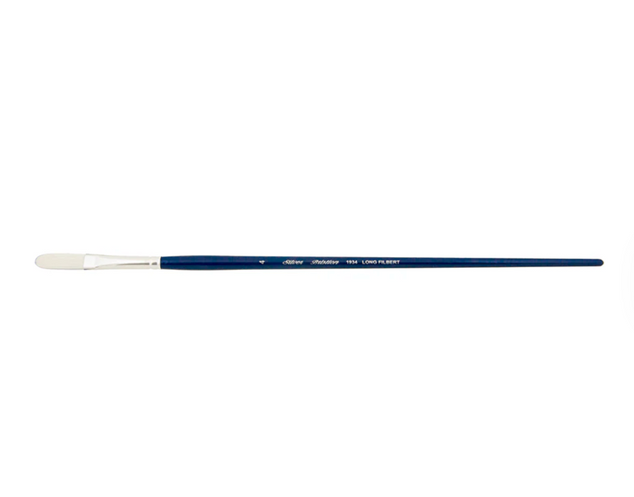 Silver Brush - Bristlon Stiff Synthetic Long Handle Brush - X Long Filbert 1934