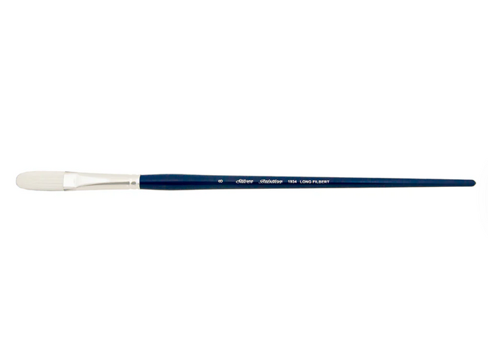 Silver Brush - Bristlon Stiff Synthetic Long Handle Brush - X Long Filbert 1934