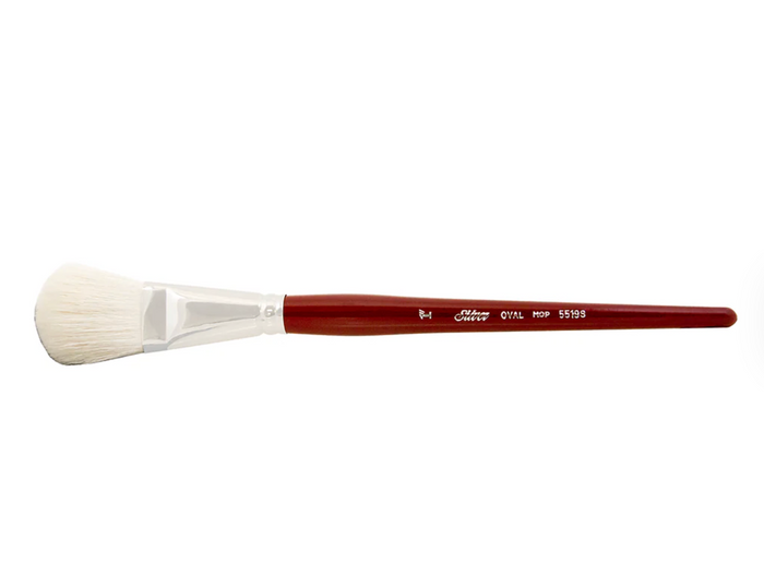 Silver Brush - Goat Hair Silver Mops - White Oval 5519s