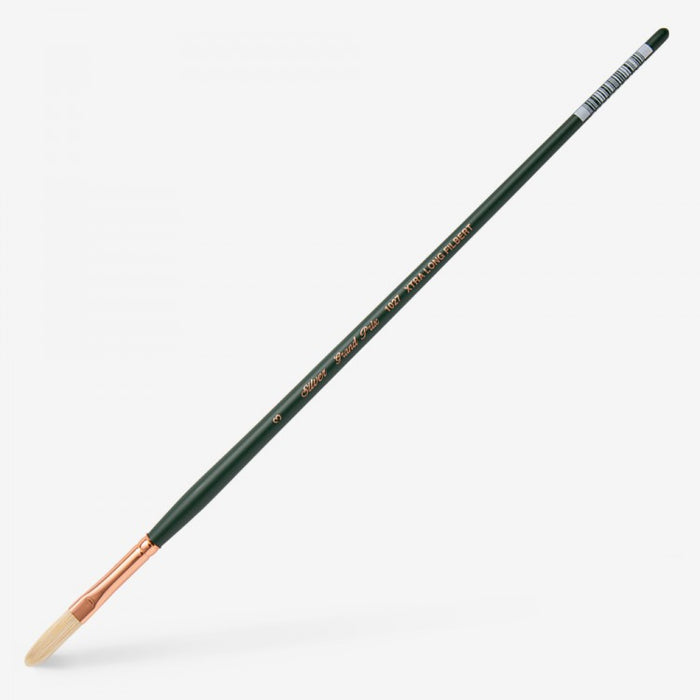 Silver Brush - Grand Prix Long Handle Hog Bristle Brush - Extra Long Filbert 1027