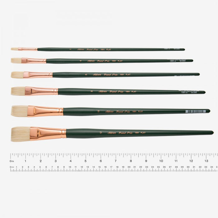 Silver Brush - Grand Prix Long Handle Hog Bristle Brushes - Flat 1002
