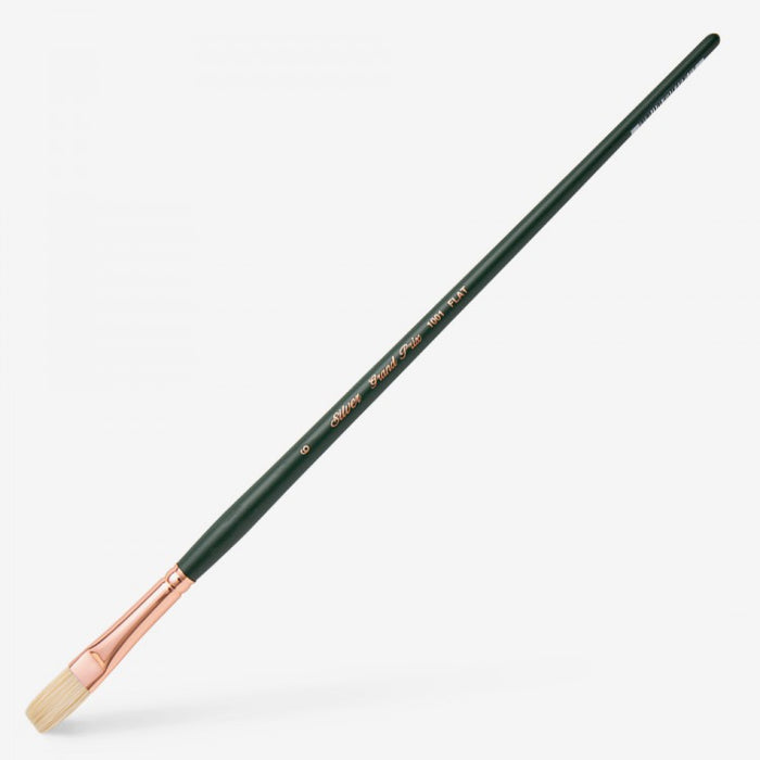 Silver Brush - Grand Prix Long Handle Hog Bristle Brushes - Flat 1002