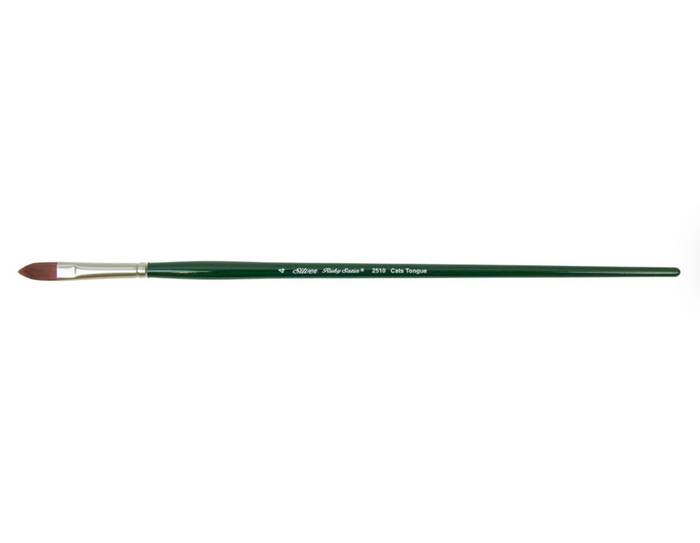 Silver Brush - Ruby Satin Long Handle Brushes - Cat's Tongue 2510