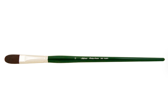 Silver Brush - Ruby Satin Long Handle Brushes - Filbert 2503