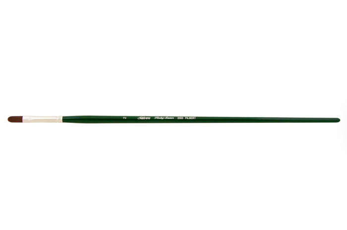 Silver Brush - Ruby Satin Long Handle Brushes - Filbert 2503